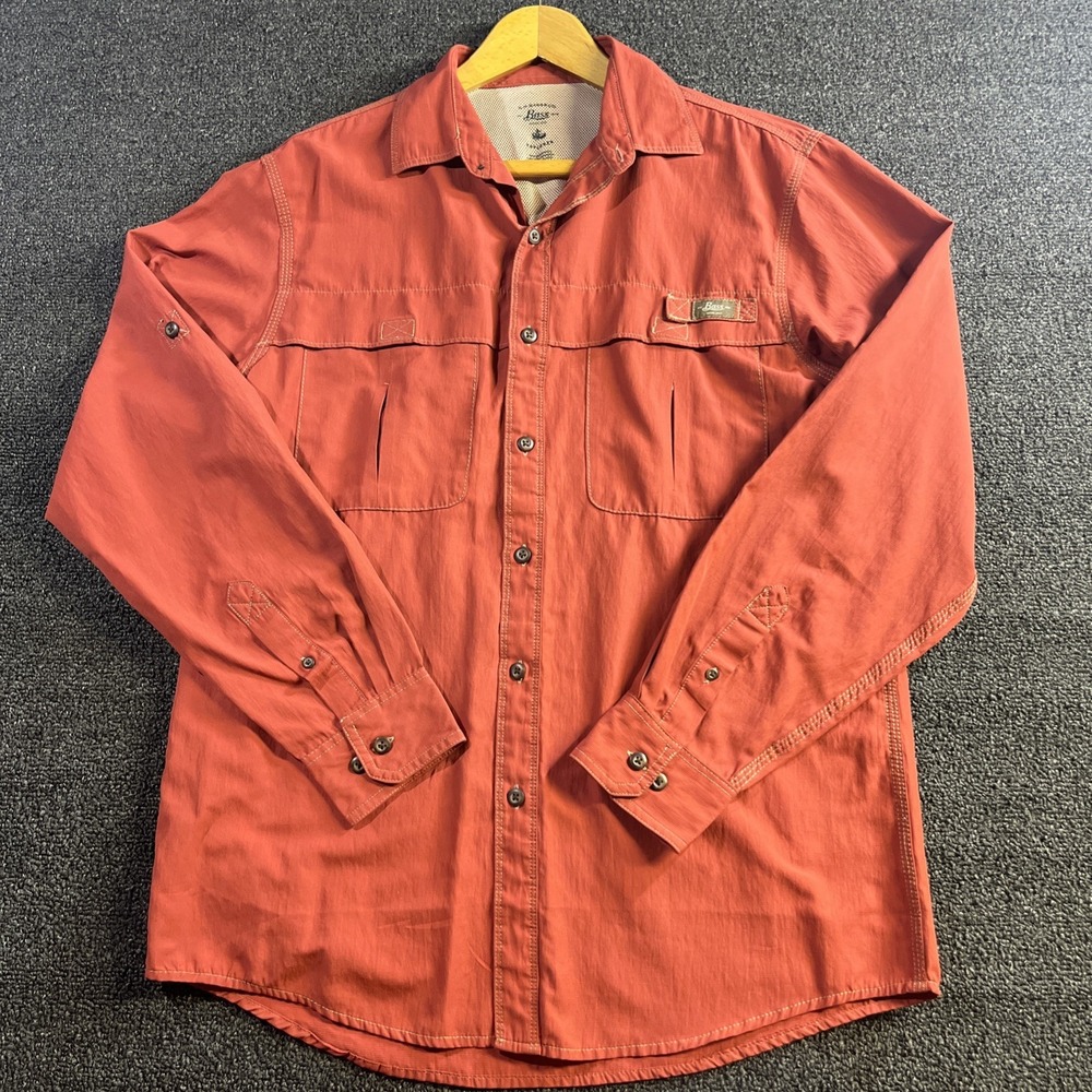 GH Bass & Co Explorer Men's M Res Pocketed‎ Fishing Shirt Long Sleeve